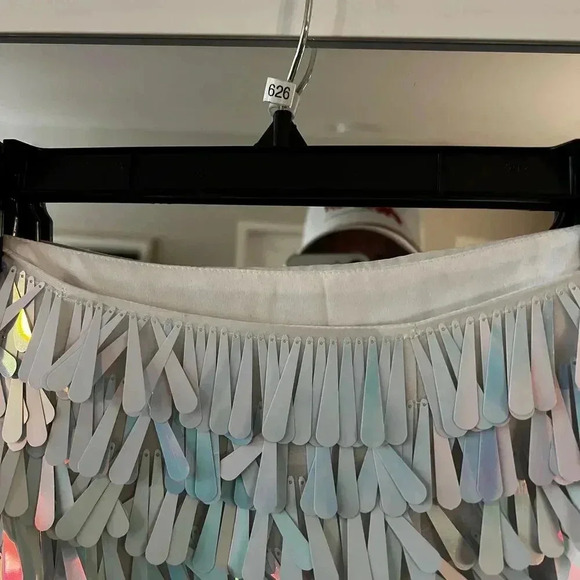 626 House of Harlow 1960 x Revolve Niven Skirt in White Iridescent - Picture 9 of 10